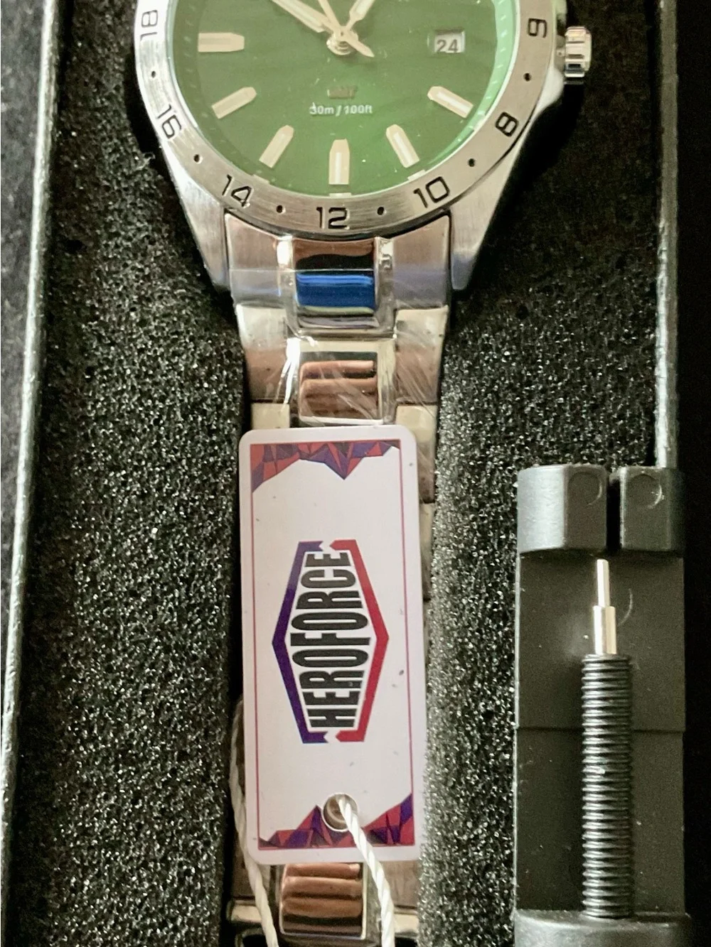 NIB Wavy Desert Dial Heroforce GMT Watch w Tool